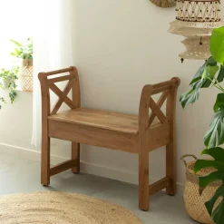 Made in Meubles Banc<Petit banc en bois d'acacia Isolde