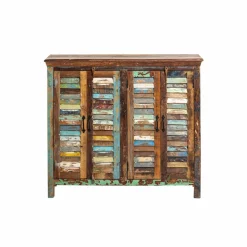Made in Meubles Buffet<Petit buffet à  lattes en bois coloré Ethnik