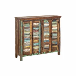 Made in Meubles Buffet<Petit buffet à  lattes en bois coloré Ethnik