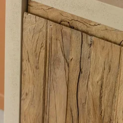 Made in Meubles Buffet<Petit buffet 2 portes en bois effet béton et bois recyclé Dalva