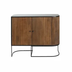 Made in Meubles Buffet<Petit buffet arrondi en bois de manguier et métal Ysé