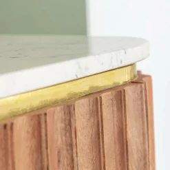 Made in Meubles Buffet<Petit buffet en bois d'acacia et marbre blanc Judith