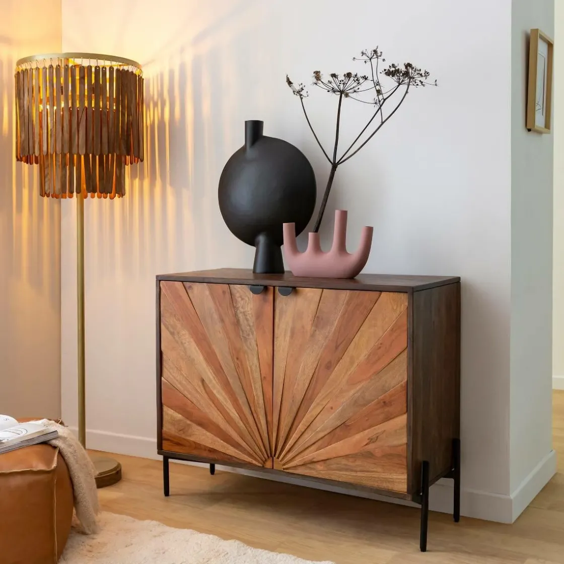 Made in Meubles Buffet<Petit buffet en bois d'acacia Elvira