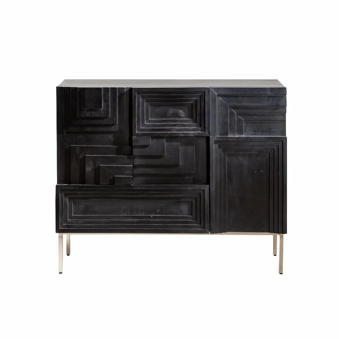 Made in Meubles Buffet<Petit buffet en bois de manguier noir Tristan
