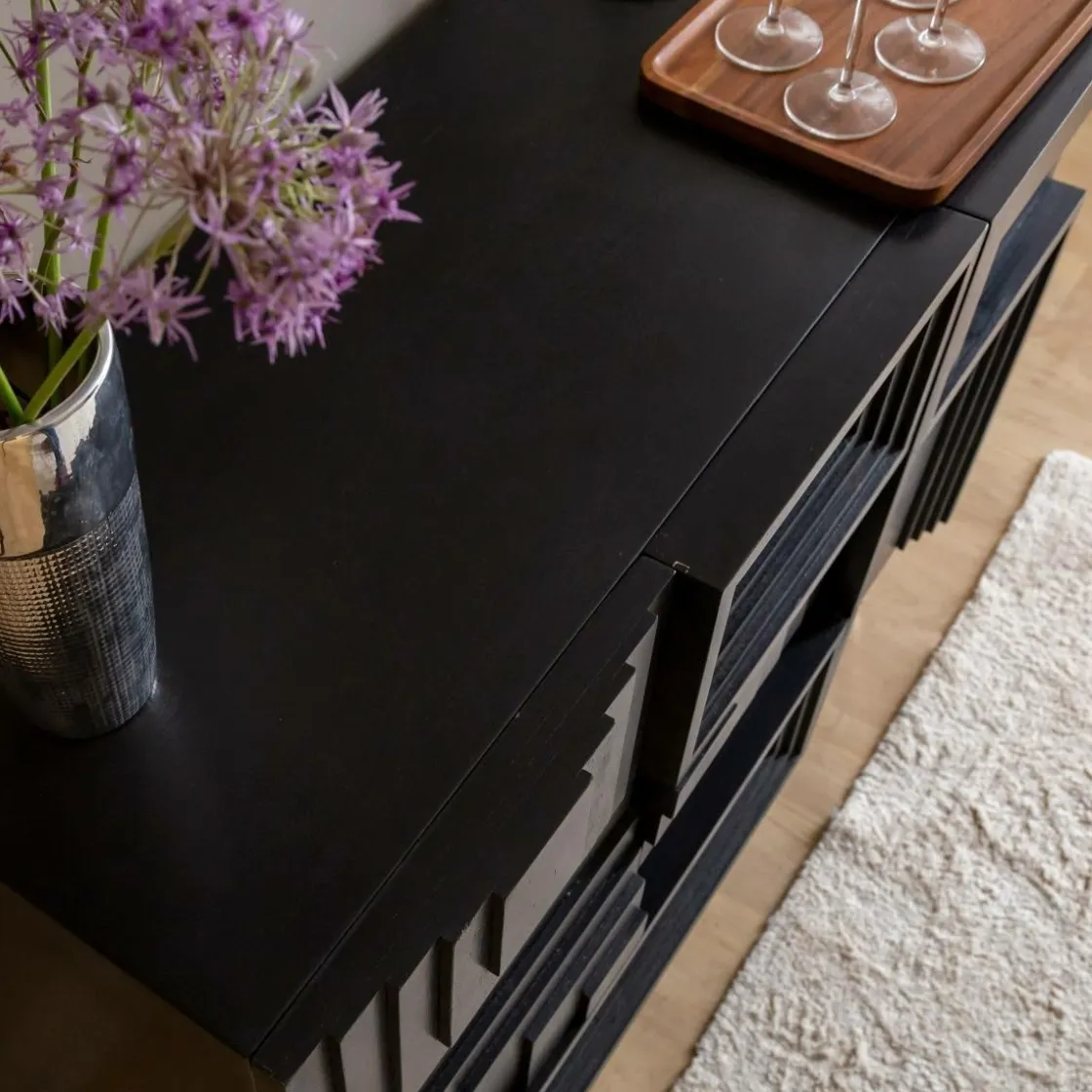 Made in Meubles Buffet<Petit buffet en bois de manguier noir Tristan