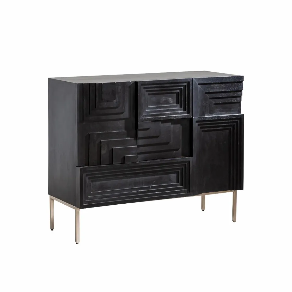 Made in Meubles Buffet<Petit buffet en bois de manguier noir Tristan