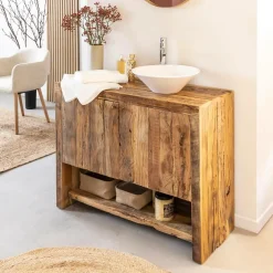 Made in Meubles Meuble Sous Vasque<Petit meuble sous vasque en bois recyclé Naël