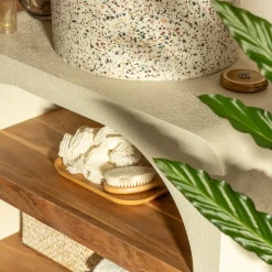 Made in Meubles Meuble Sous Vasque<Petit meuble sous vasque en bois effet béton et bois d'acacia Dalva