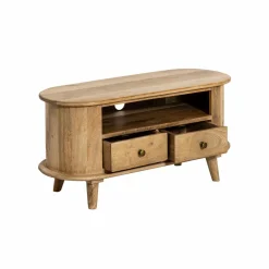 Made in Meubles Meuble Tv<Petit meuble TV arrondi en bois de manguier Maëva