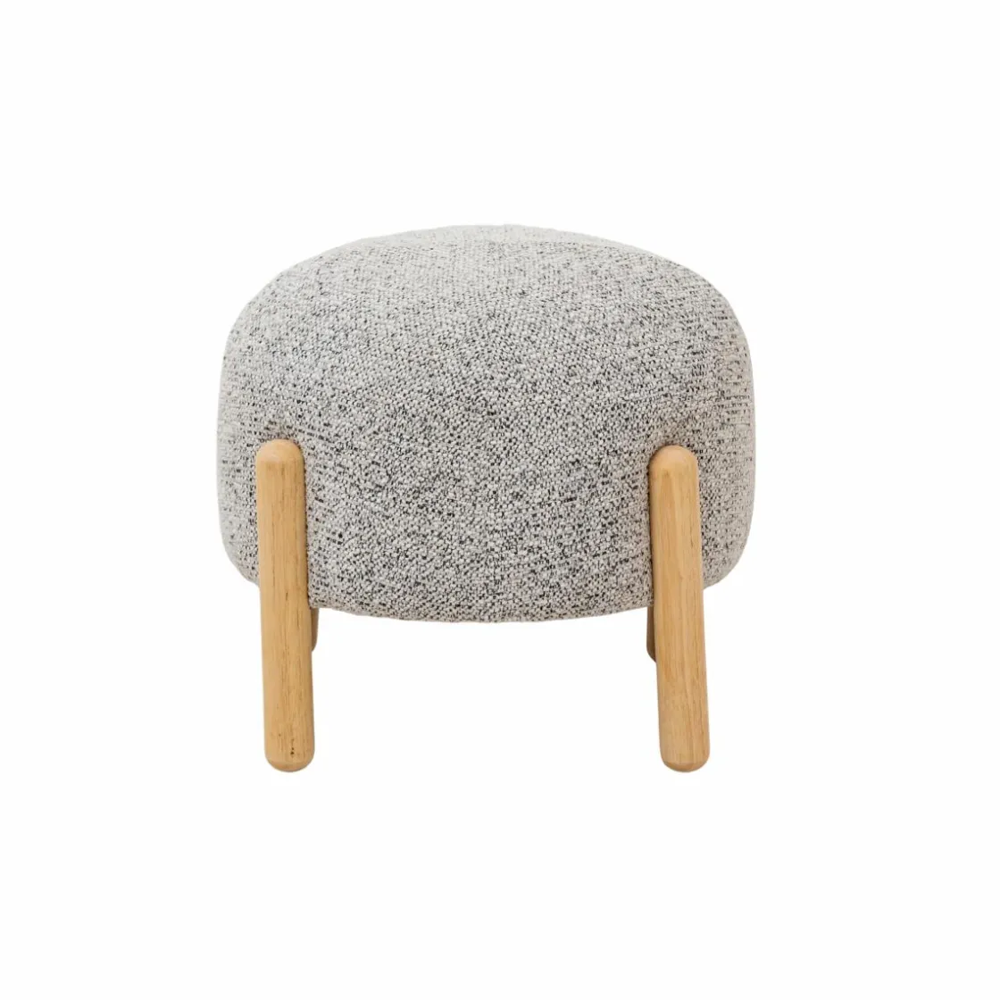 Made in Meubles Tabouret<Petit tabouret en tissu bouclette gris Nério