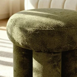 Made in Meubles Tabouret<Petit tabouret en tissu kaki Toby