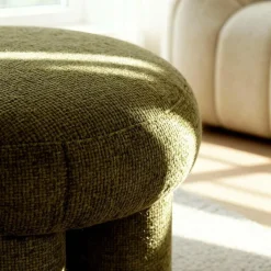 Made in Meubles Tabouret<Petit tabouret en tissu kaki Toby