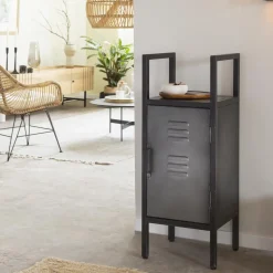 Made in Meubles Colonne|Meuble De Rangement<Petite colonne en métal noir Abel