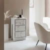 Made in Meubles Commode<Petite commode 3 portes bois effet béton blanc Danaé