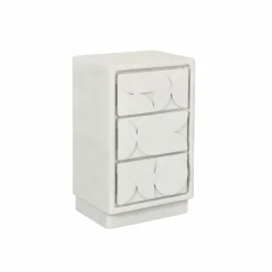 Made in Meubles Commode<Petite commode 3 portes bois effet béton blanc Danaé