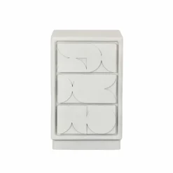 Made in Meubles Commode<Petite commode 3 portes bois effet béton blanc Danaé