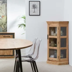 Made in Meubles Vitrine<Petite vitrine d'angle en bois d'acacia Esmée