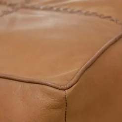Made in Meubles Fauteuil<Pouf en cuir 1 place marron Gaetan