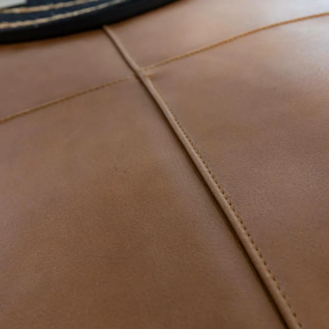 Made in Meubles Banc<Pouf en cuir grand modèle Mina