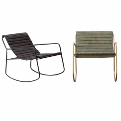 Made in Meubles Fauteuil<Rocking chair en cuir noir Sydney