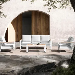 Made in Meubles Salon De Jardin<Salon de jardin crème 5 places Orion