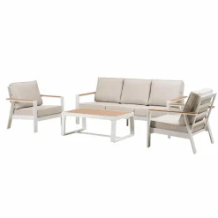 Made in Meubles Salon De Jardin<Salon de jardin crème 5 places Orion