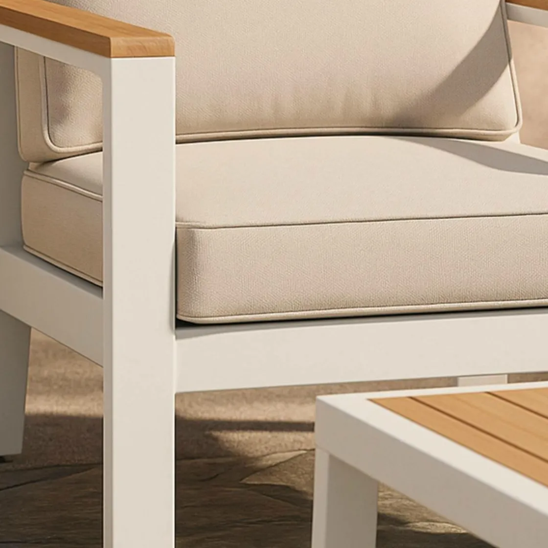 Made in Meubles Salon De Jardin<Salon de jardin crème 5 places Orion