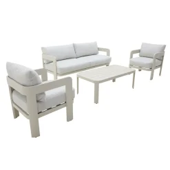 Made in Meubles Salon De Jardin<Salon de jardin en aluminium taupe Loréa