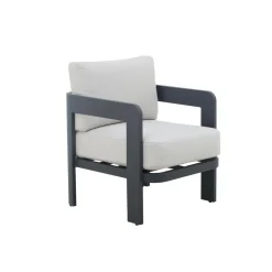 Made in Meubles Salon De Jardin<Salon de jardin en aluminium gris foncé Loréa