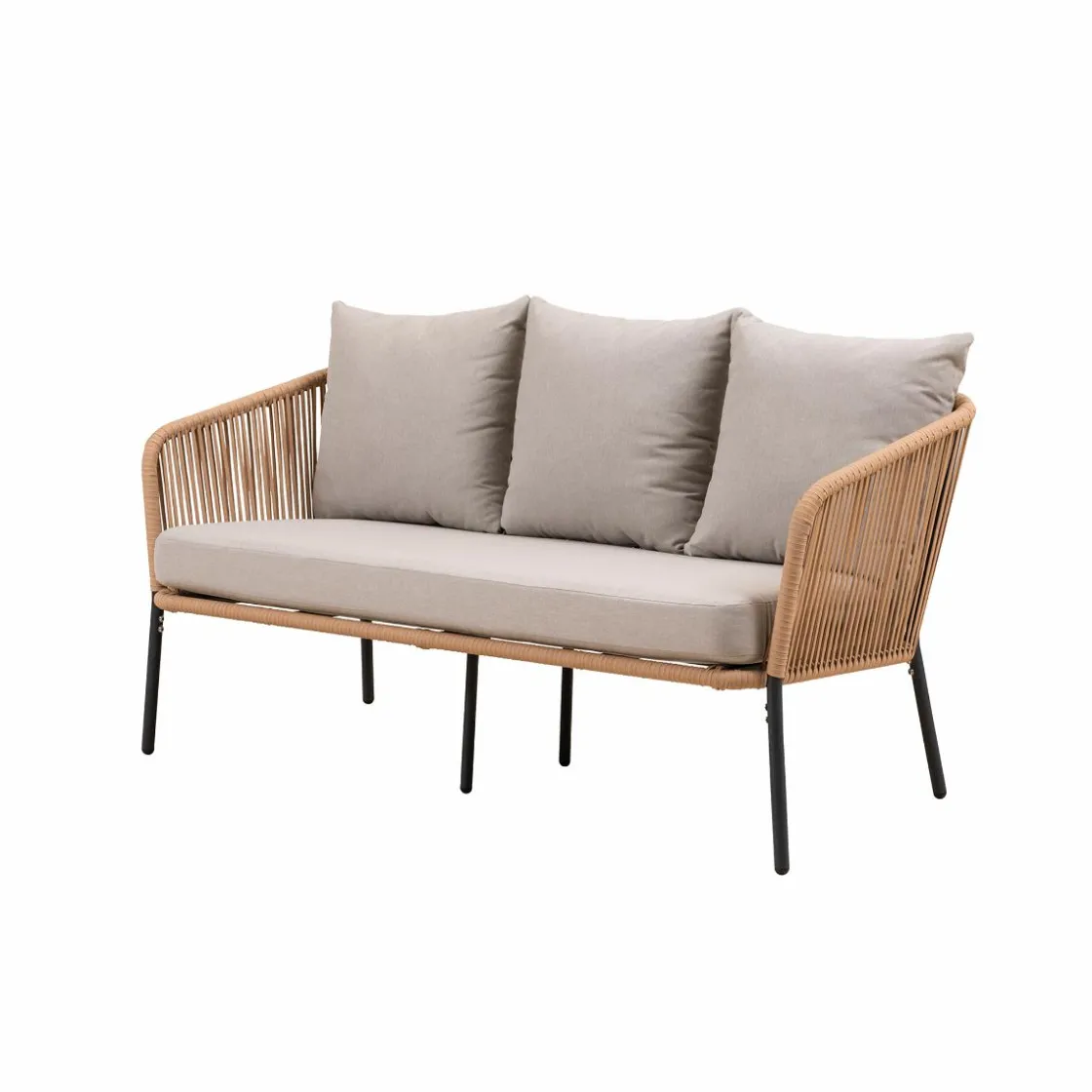 Made in Meubles Salon De Jardin<Salon de jardin gris à cordes 5 places Sayen