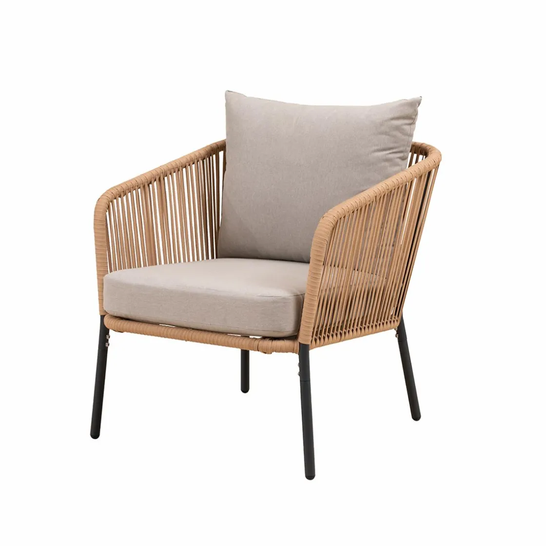 Made in Meubles Salon De Jardin<Salon de jardin gris à cordes 5 places Sayen