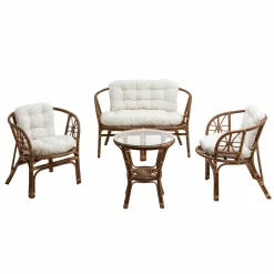 Made in Meubles Canapé<Salon en rotin 4 places Rattan