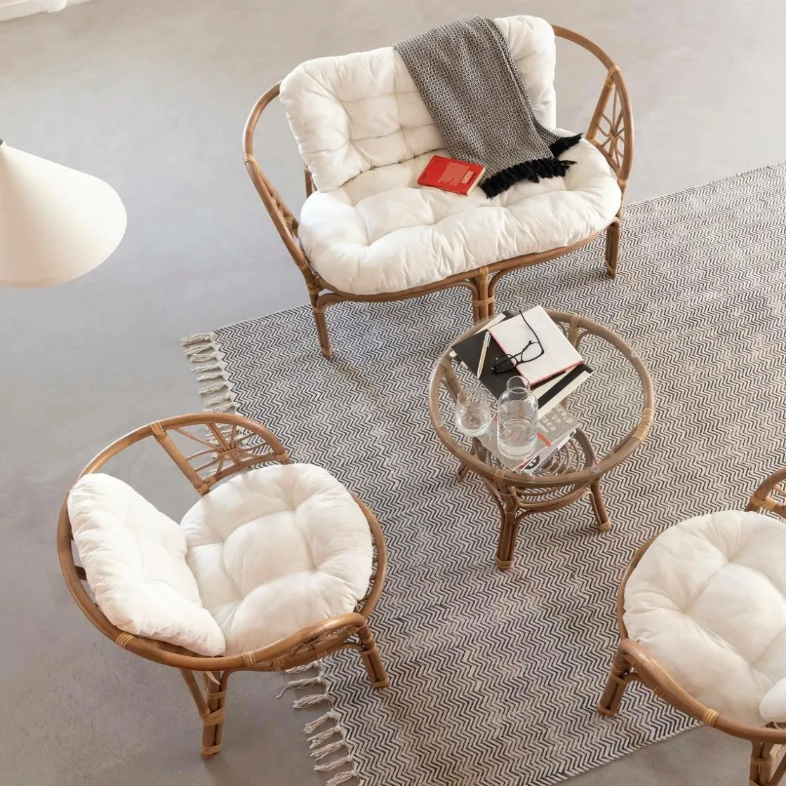 Made in Meubles Canapé<Salon en rotin 4 places Rattan