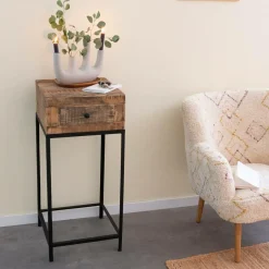 Made in Meubles Bout De Canapé & Sellette<Sellette en bois recyclé et métal Vicky