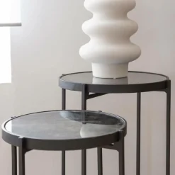 Made in Meubles Table Gigogne|Bout De Canapé & Sellette<Sellette gigogne en métal et en verre Florian