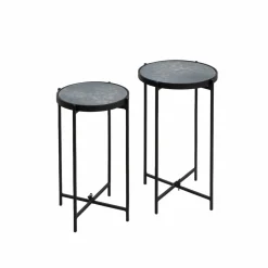 Made in Meubles Table Gigogne|Bout De Canapé & Sellette<Sellette gigogne en métal et en verre Florian