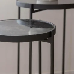 Made in Meubles Table Gigogne|Bout De Canapé & Sellette<Sellette gigogne en métal et en verre Florian