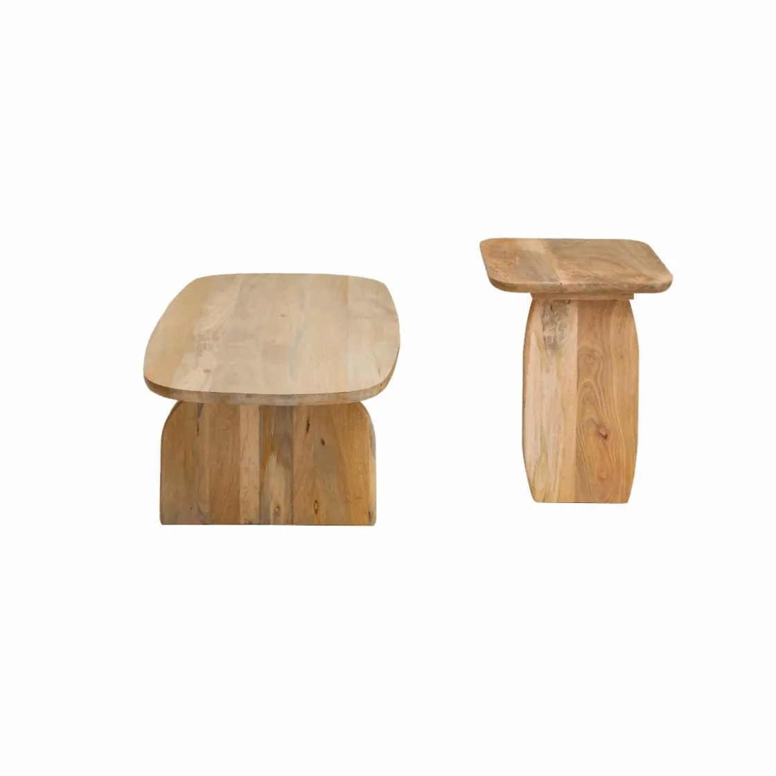 Made in Meubles Table Basse<Set de 2 tables basses en bois de manguier Tom