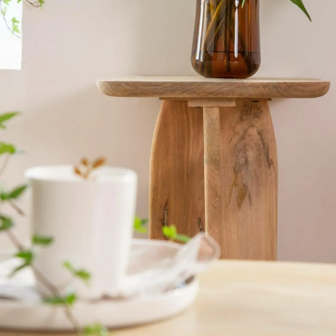 Made in Meubles Table Basse<Set de 2 tables basses en bois de manguier Tom