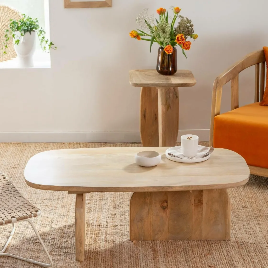 Made in Meubles Table Basse<Set de 2 tables basses en bois de manguier Tom