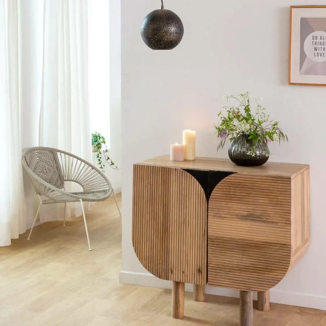 Made in Meubles Suspension<Suspension ajourée en métal noir Félix