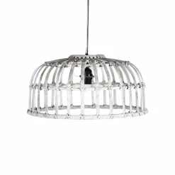 Made in Meubles Suspension<Suspension blanche en bambou Rattan