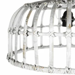 Made in Meubles Suspension<Suspension blanche en bambou Rattan
