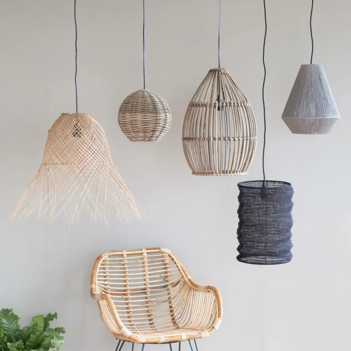 Made in Meubles Suspension<Suspension corde en papier gris Antonin