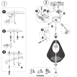 Made in Meubles Suspension<Suspension corde en papier gris Antonin