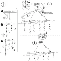 Made in Meubles Suspension<Suspension en bois et métal 3 lampes Naomi