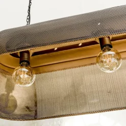 Made in Meubles Suspension<Suspension en métal noire intérieur doré Clémence