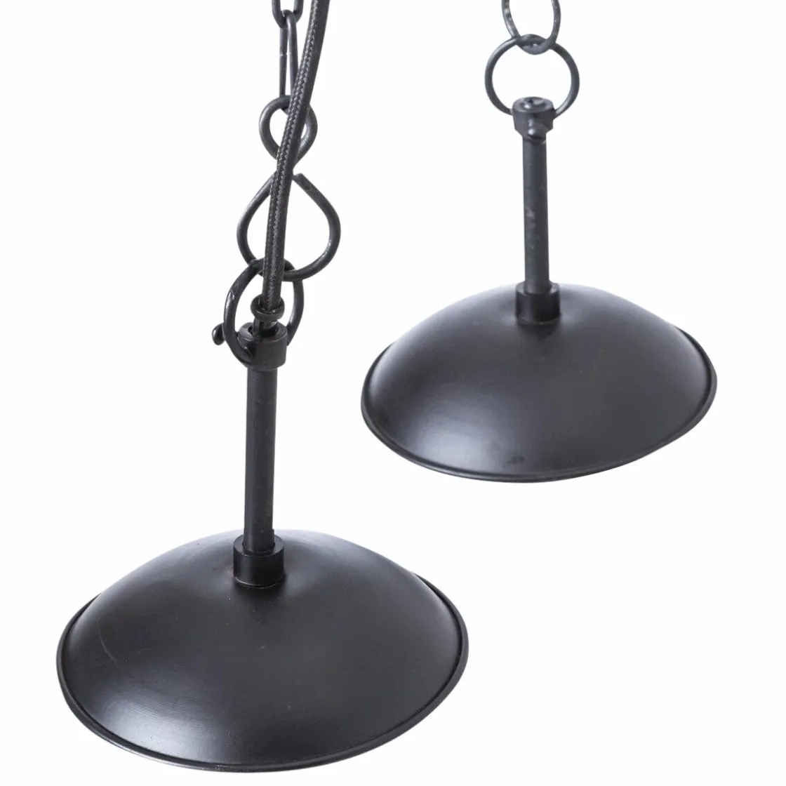 Made in Meubles Suspension<Suspension striée en métal noir Luna