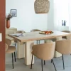 Made in Meubles Table À Manger<Table à manger en bois d'acacia et pieds en bois effet béton Dalva