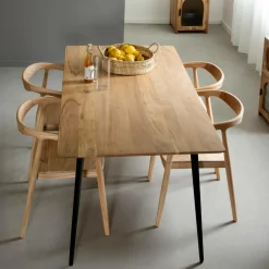 Made in Meubles Table À Manger<Table à manger en bois d'acacia et métal Alan